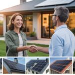 face-to-face consultations, handshake, smiling clients
